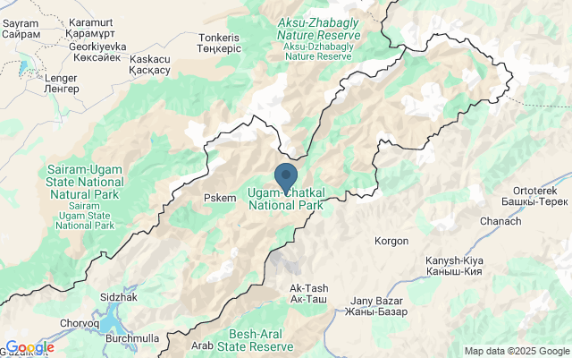 Kaart met locatie Ugam-Chatkal National Park